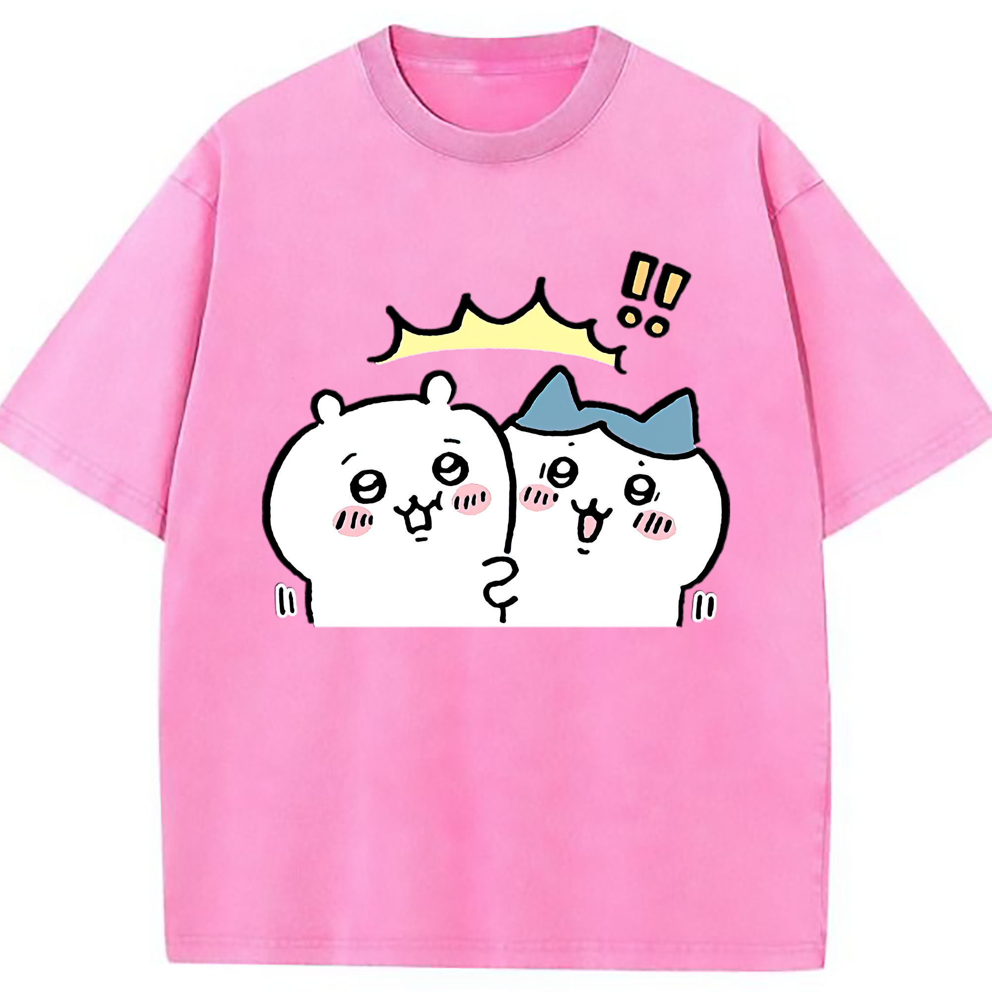 （画像用） ちいかわ ハチワレ Chii-kawa hachiware 綿100% ヴィンテージ風 半袖Tシャツ（フロントプリント）